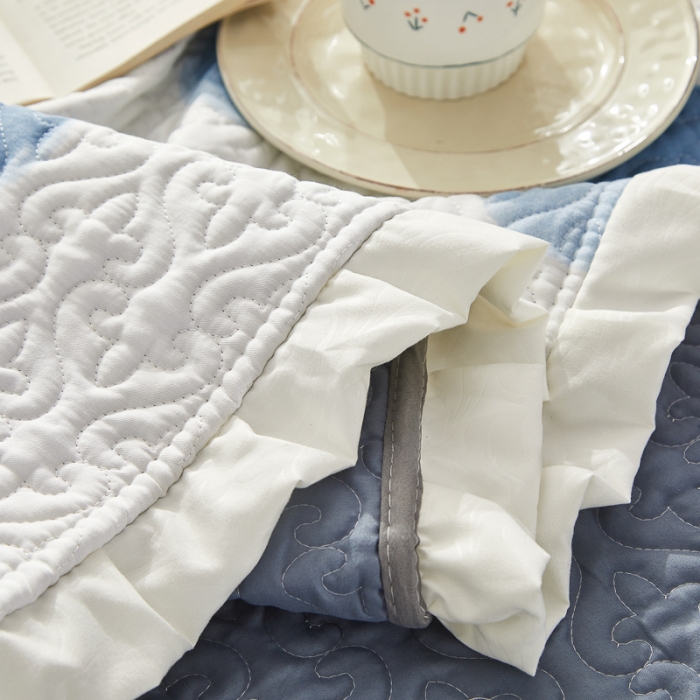 91家纺网 家纺一手货源 找家纺 绵庭 2022新款全棉花边款床盖三件套 爱心小熊