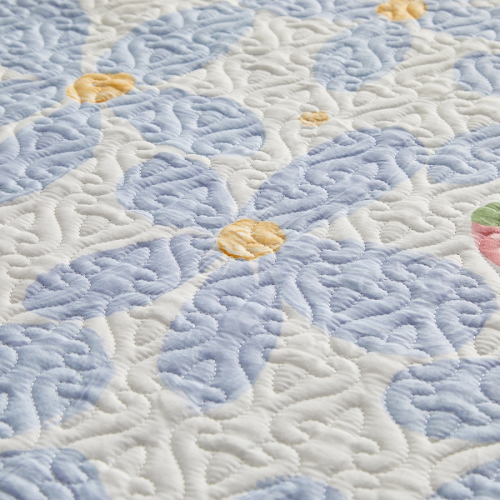 91家纺网 家纺一手货源 找家纺 绵庭 2022新款全棉花边款床盖三件套 小美好