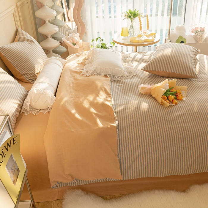 91家纺网 家纺一手货源 找家纺 千朵 2022新款活性生态纯棉磨毛印花四件套 米兰达