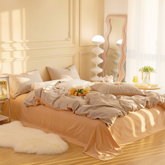 91家纺网 家纺一手货源 找家纺 千朵 2022新款活性生态纯棉磨毛印花四件套 米兰达