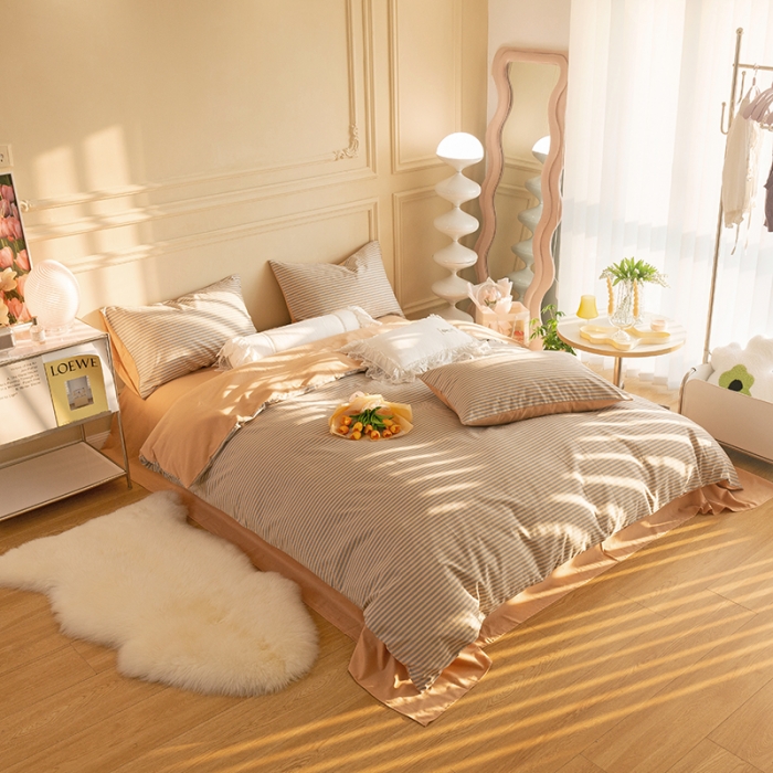 91家纺网 家纺一手货源 找家纺 千朵 2022新款活性生态纯棉磨毛印花四件套 米兰达