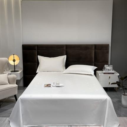 91家纺网 家纺一手货源 找家纺 品乐 2023新款长绒棉提花床单 爱心白