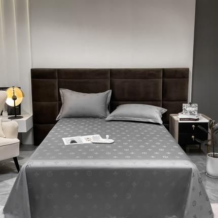 91家纺网 家纺一手货源 找家纺 品乐 2023新款长绒棉提花床单 时尚灰