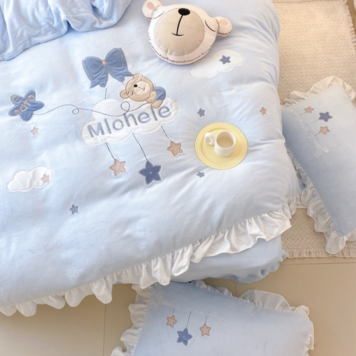 91家纺网 家纺一手货源 找家纺 （总）昔可 2022新款高品质牛奶绒刺绣工艺款四件套