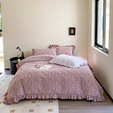 91家纺网 家纺一手货源 找家纺 （总）漫调家纺 2022新款宝宝绒繁花床盖四件套三件套