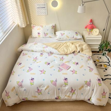 （总）木堇家居 2022新款海绵宝宝针织豆豆被