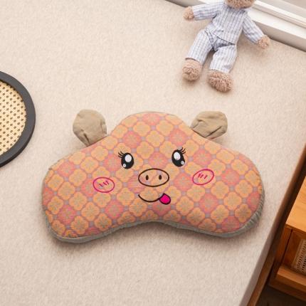 91家纺网 家纺一手货源 找家纺 总 明星 2022新款A类双层纱荞麦枕-兜兜猪30*55cm