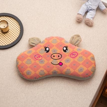 明星 2022新款A类双层纱荞麦枕-兜兜猪30*55cm 兜兜猪粉