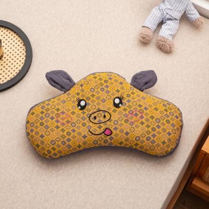 明星 2022新款A类双层纱荞麦枕-兜兜猪30*55cm 兜兜猪黄