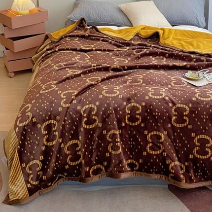 倩鹿 2023新款轻奢法兰绒毛毯双层加厚复合毯子午睡毯 赫斯曼