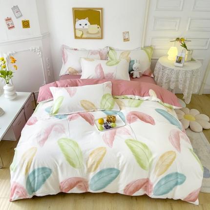 卡普纯棉全棉四件套13070喷气床单款床笠款三件套卡西娅