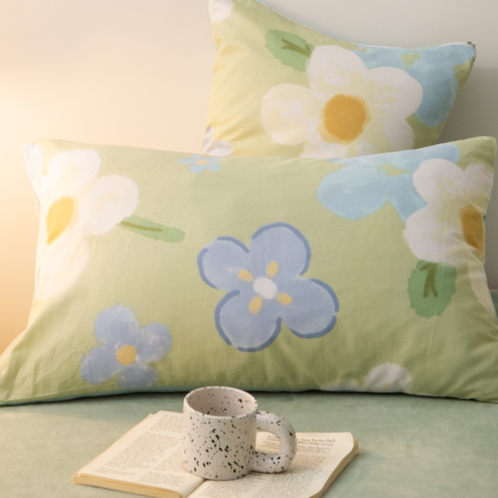 91家纺网 家纺一手货源 找家纺 简宜家居2022新款棉加绒全棉牛奶绒四件套 蜜语花开