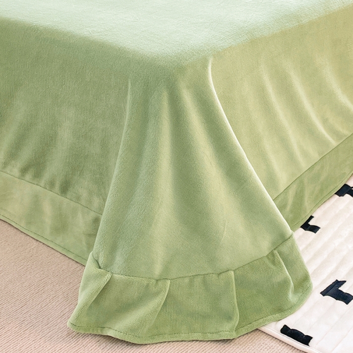 91家纺网 家纺一手货源 找家纺 贝拉梦 2023款高克重塔芙绒纯色素色牛奶绒四件套 塔芙抹茶