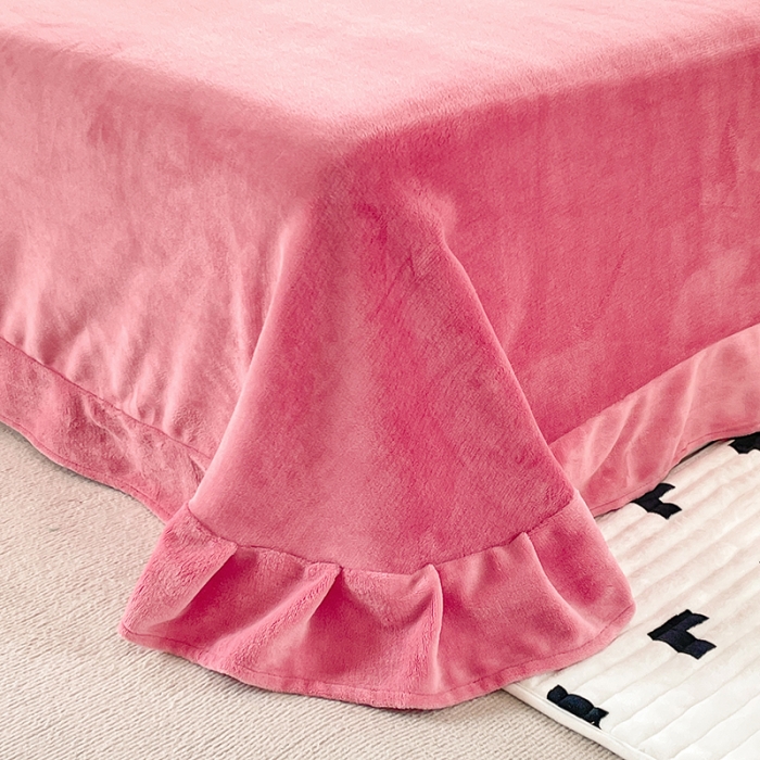 91家纺网 家纺一手货源 找家纺 贝拉梦 2023款高克重塔芙绒纯色素色牛奶绒四件套 塔芙玫瑰