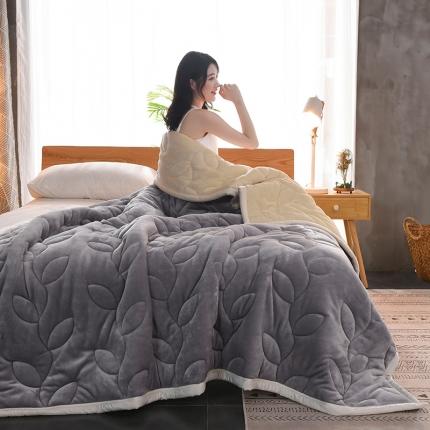 91家纺网 家纺一手货源 找家纺 （总）小牛席业 新款中间加棉复合工艺毛毯-叶语被毯系列