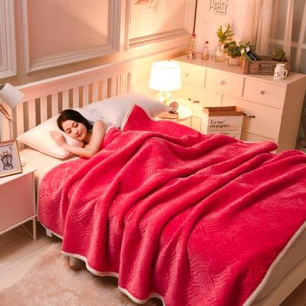 91家纺网 家纺一手货源 找家纺 （总）小牛席业 新款中间加棉美式复合休闲毛毯-水波纹毯系列