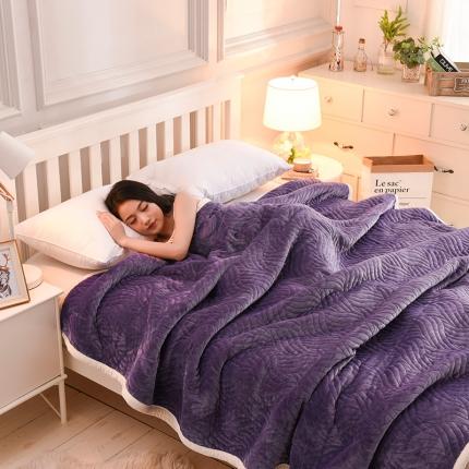 91家纺网 家纺一手货源 找家纺 （总）小牛席业 新款中间加棉美式复合休闲毛毯-水波纹毯系列