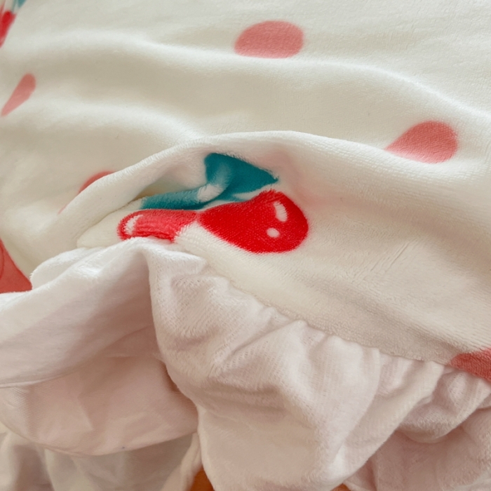 91家纺网 家纺一手货源 找家纺 昔可 2022新款花边牛奶绒四件套 粉色少女心