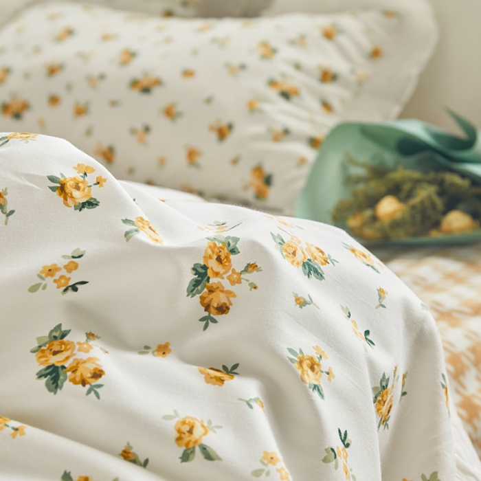 91家纺网 家纺一手货源 找家纺 怡家居 2022新款秋冬棉加牛奶绒韩式花边款四件套 凡而赛