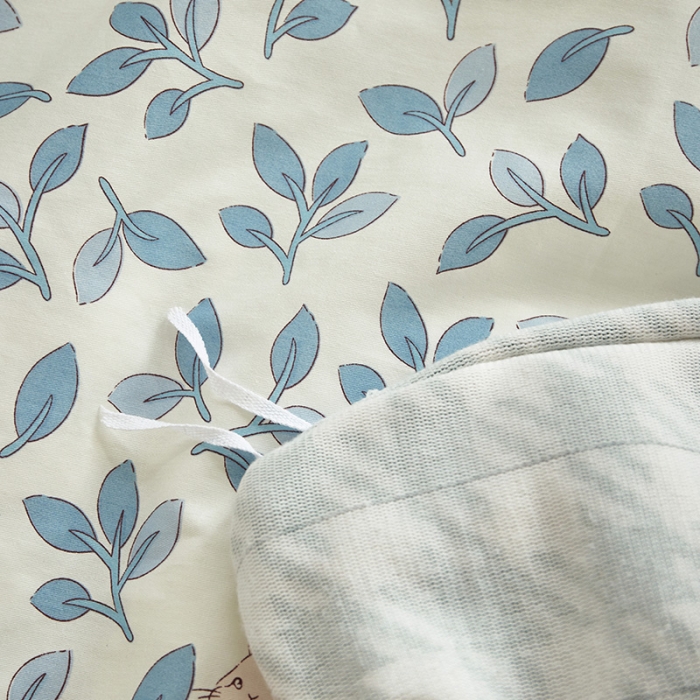 91家纺网 家纺一手货源 找家纺 怡家居 2022新款秋冬棉加牛奶绒韩式花边款四件套 菲菲兔-蓝