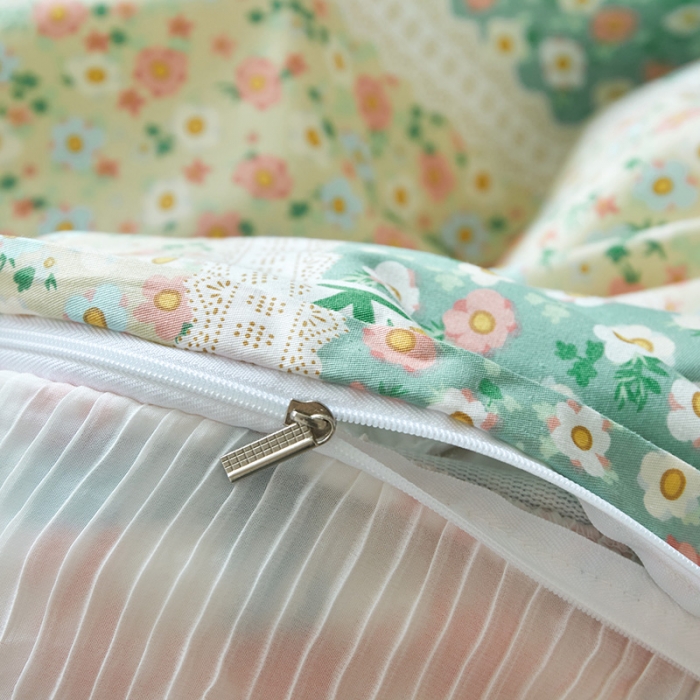 91家纺网 家纺一手货源 找家纺 怡家居 2022新款秋冬棉加牛奶绒韩式花边款四件套 芬芳