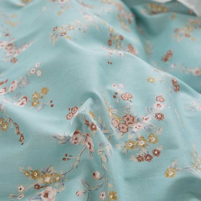 91家纺网 家纺一手货源 找家纺 怡家居 2022新款秋冬棉加牛奶绒韩式花边款四件套 绿禾