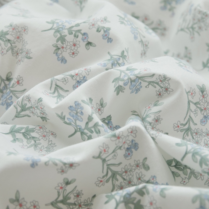 91家纺网 家纺一手货源 找家纺 怡家居 2022新款秋冬棉加牛奶绒韩式花边款四件套 听兰