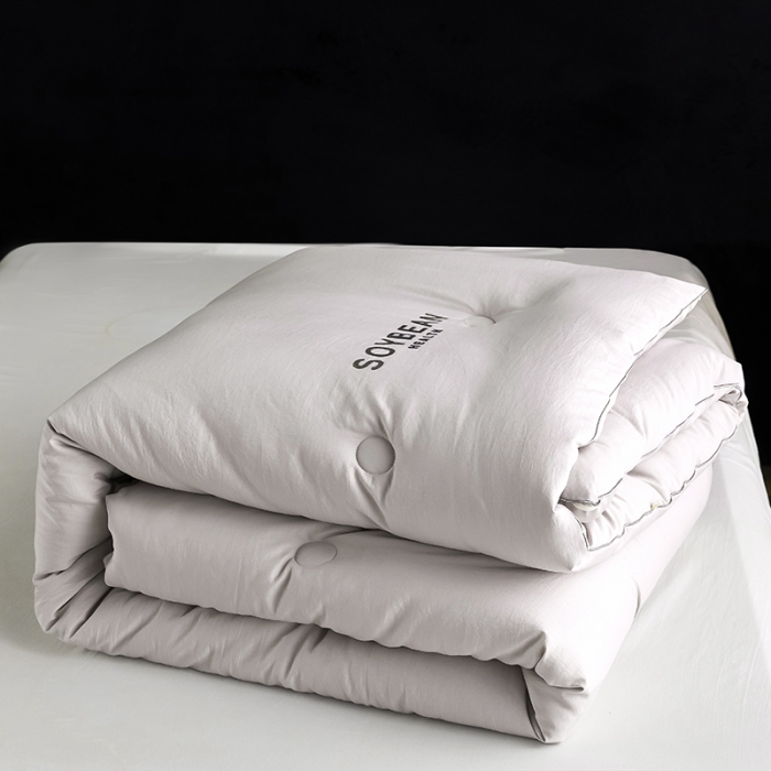 91家纺网 家纺一手货源 找家纺 丽卡家纺2023新款豆满满春秋被 豆满满-高级灰