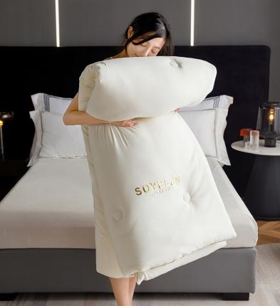 91家纺网 家纺一手货源 找家纺 丽卡家纺2023新款豆满满春秋被 豆满满-奶油白