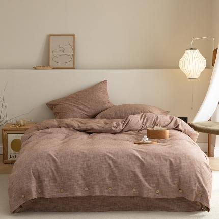 91家纺网 家纺一手货源 找家纺 （总）元元 2022新款色织水洗棉麻四件套