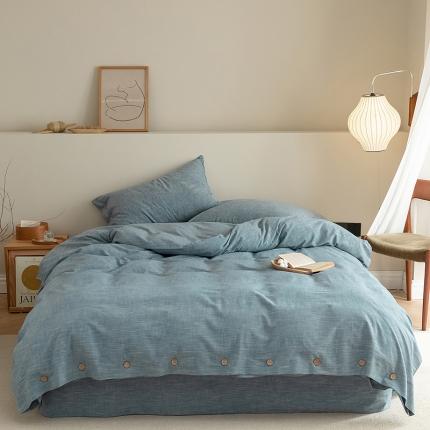 91家纺网 家纺一手货源 找家纺 （总）元元 2022新款色织水洗棉麻四件套