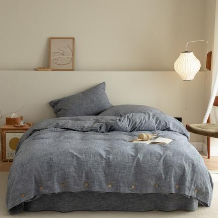 91家纺网 家纺一手货源 找家纺 （总）元元 2022新款色织水洗棉麻四件套