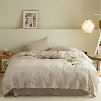 91家纺网 家纺一手货源 找家纺 （总）元元 2022新款色织水洗棉麻四件套