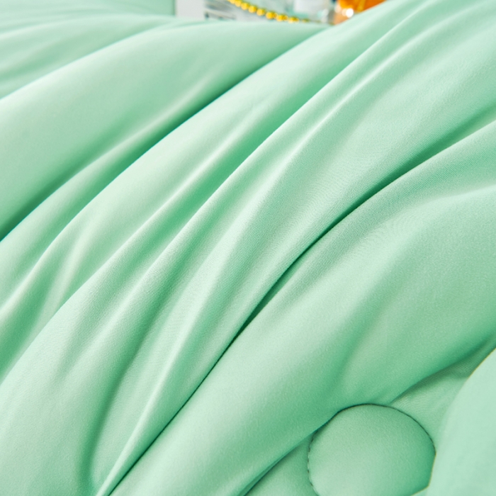 91家纺网 家纺一手货源 找家纺 丽卡家纺 2023新款奶盖豆豆被 奶盖豆豆被-清新绿