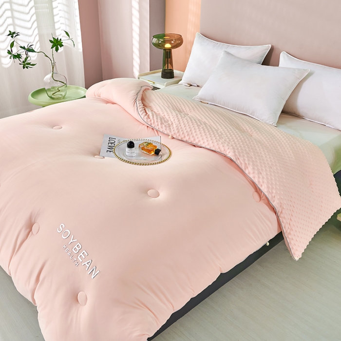 91家纺网 家纺一手货源 找家纺 丽卡家纺 2023新款奶盖豆豆被 奶盖豆豆被-玉色