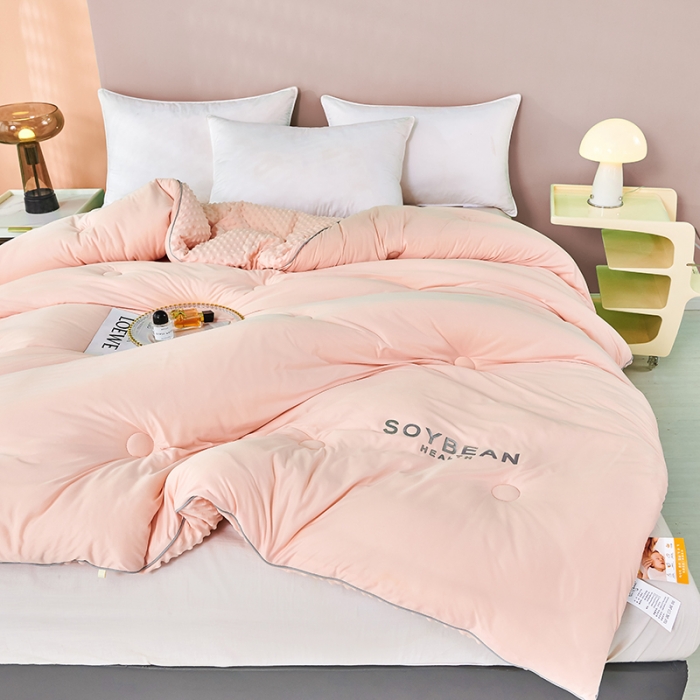 91家纺网 家纺一手货源 找家纺 丽卡家纺 2023新款奶盖豆豆被 奶盖豆豆被-玉色