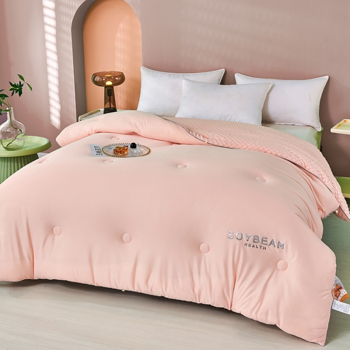 91家纺网 家纺一手货源 找家纺 丽卡家纺 2023新款奶盖豆豆被 奶盖豆豆被-玉色