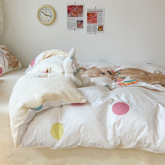 91家纺网 家纺一手货源 找家纺 （总）昔可 2022新款大版数码印花牛奶绒四件套