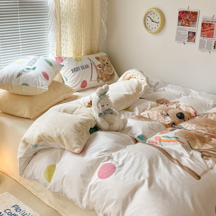 91家纺网 家纺一手货源 找家纺 （总）昔可 2022新款大版数码印花牛奶绒四件套