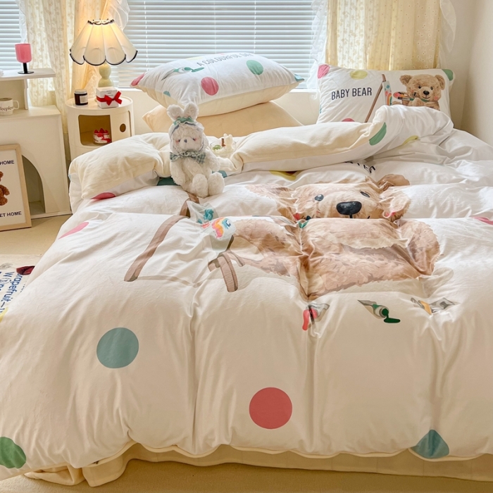 91家纺网 家纺一手货源 找家纺 （总）昔可 2022新款大版数码印花牛奶绒四件套