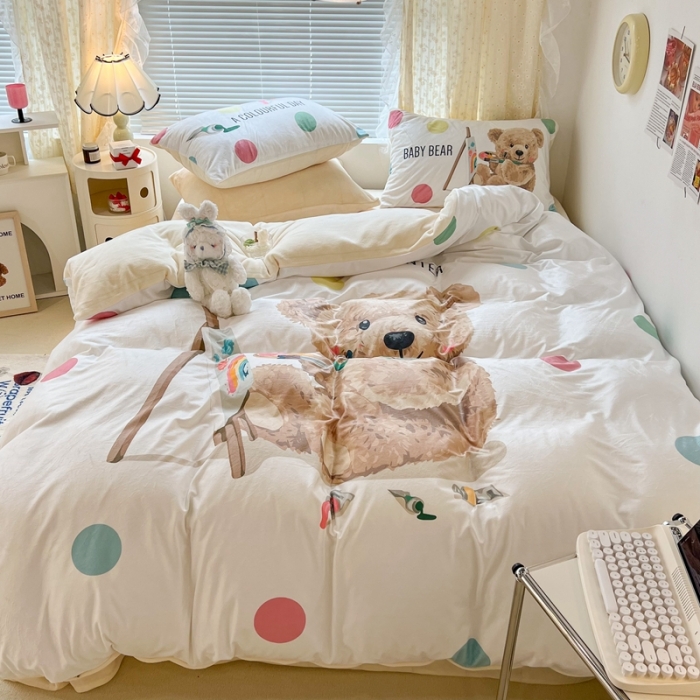 91家纺网 家纺一手货源 找家纺 （总）昔可 2022新款大版数码印花牛奶绒四件套