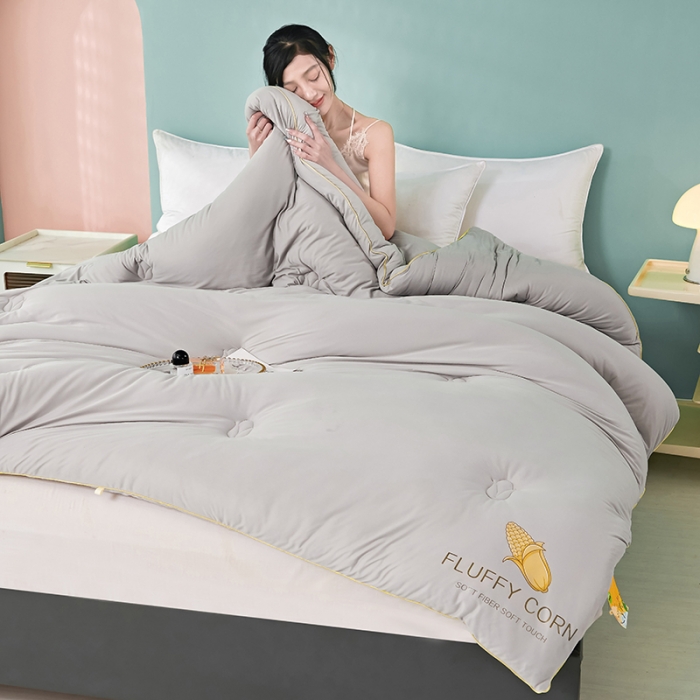 91家纺网 家纺一手货源 找家纺 丽卡家纺 2023新款玉米卷卷被 高级灰