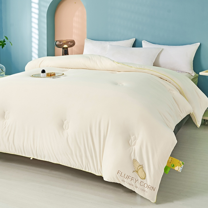 91家纺网 家纺一手货源 找家纺 丽卡家纺 2023新款玉米卷卷被 奶油白