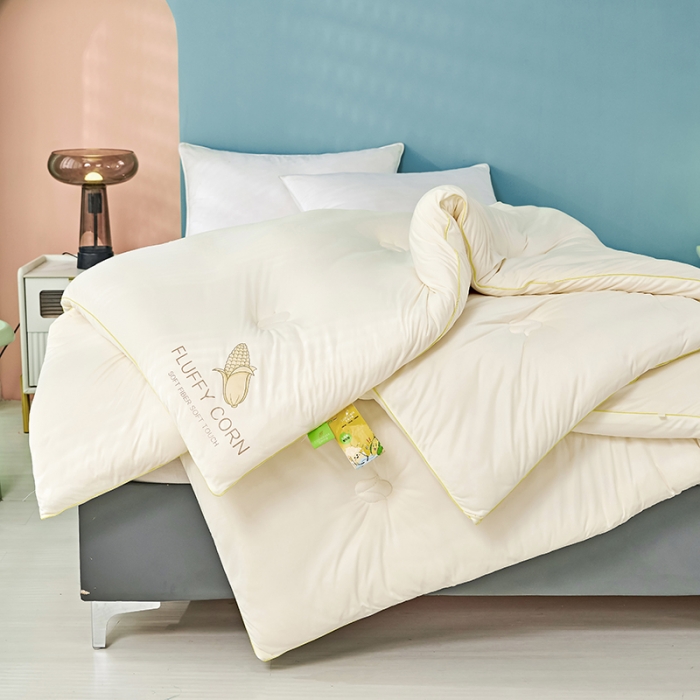 91家纺网 家纺一手货源 找家纺 丽卡家纺 2023新款玉米卷卷被 奶油白