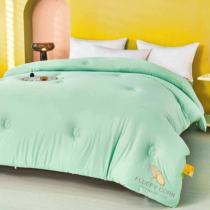 91家纺网 家纺一手货源 找家纺 丽卡家纺 2023新款玉米卷卷被 清新绿