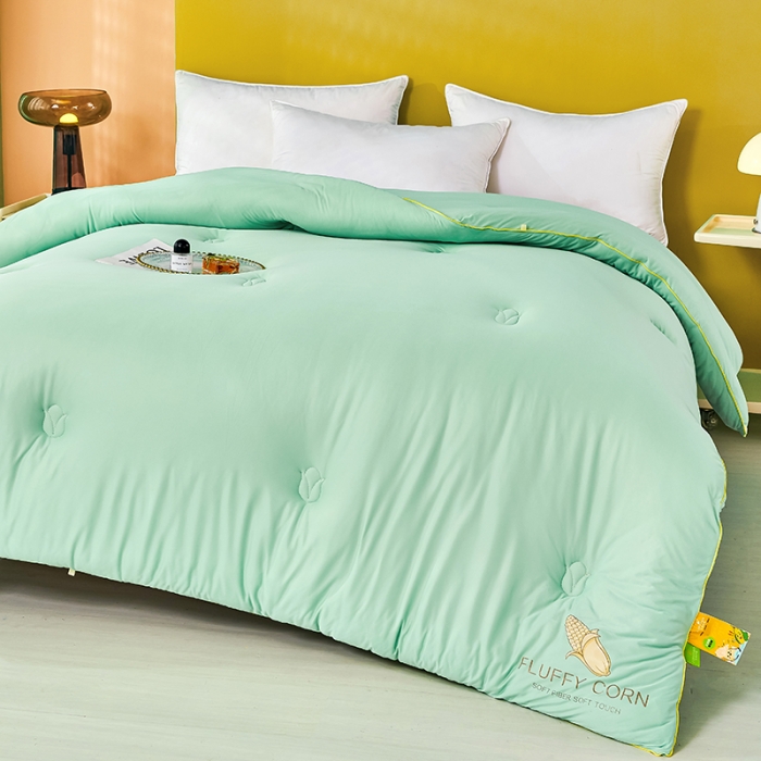 91家纺网 家纺一手货源 找家纺 丽卡家纺 2023新款玉米卷卷被 清新绿