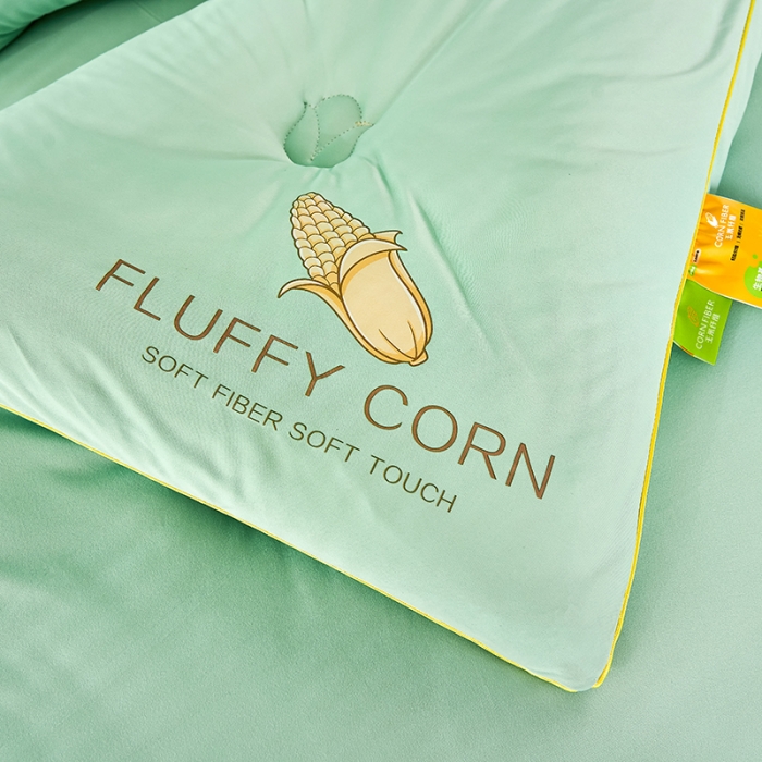 91家纺网 家纺一手货源 找家纺 丽卡家纺 2023新款玉米卷卷被 清新绿