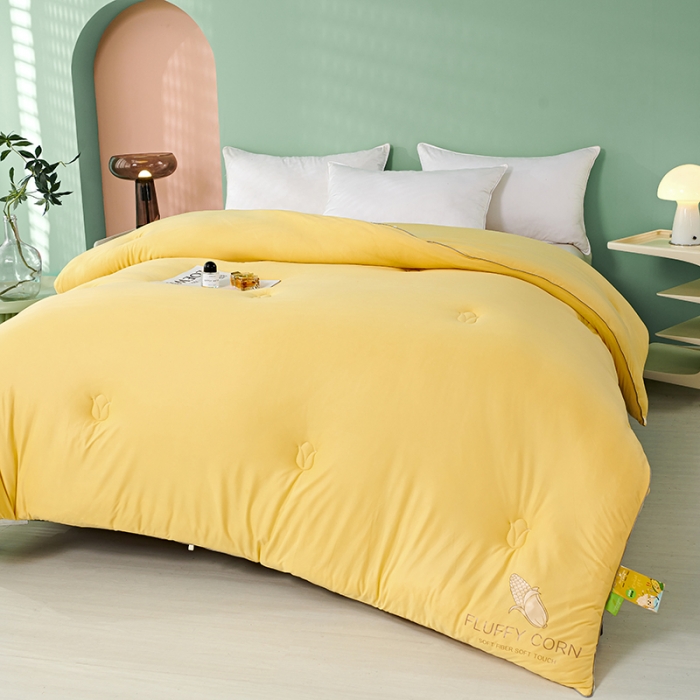 91家纺网 家纺一手货源 找家纺 丽卡家纺 2023新款玉米卷卷被 玉米黄