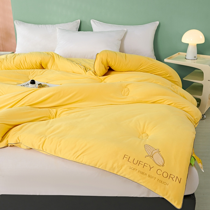 91家纺网 家纺一手货源 找家纺 丽卡家纺 2023新款玉米卷卷被 玉米黄