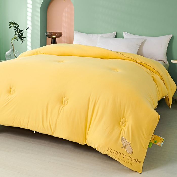 91家纺网 家纺一手货源 找家纺 丽卡家纺 2023新款玉米卷卷被 玉米黄